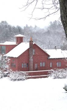 House in the snowy Berkshire hills